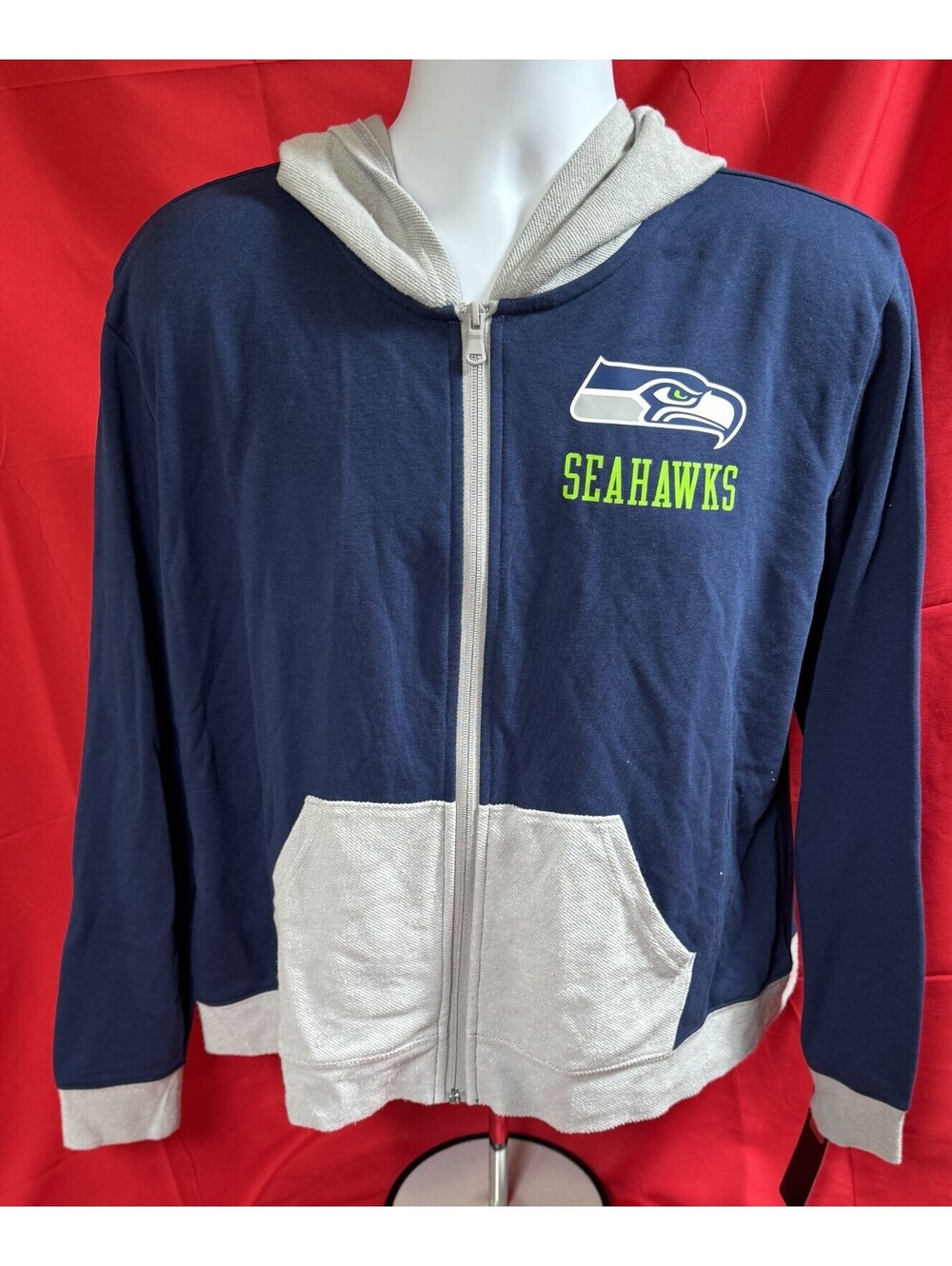 Seattle Seahawks French Terry Full Zip Hoodie Logo Athletic Women's XL NWT